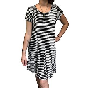 GUC Black and White Striped Dress